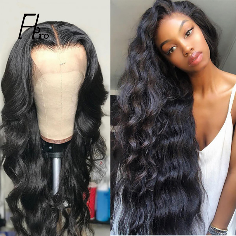 Full Lace Wig Body Wave Natural Black Virgin Hair 180% Density